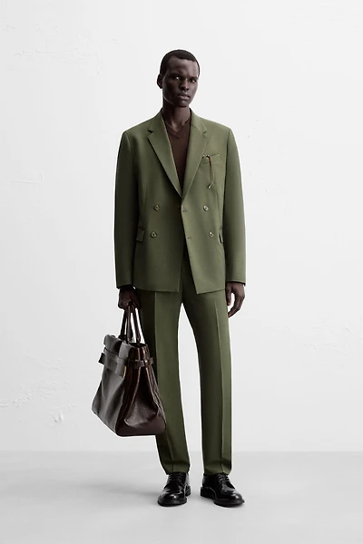 WOOL DOUBLE BREASTED SUIT BLAZER