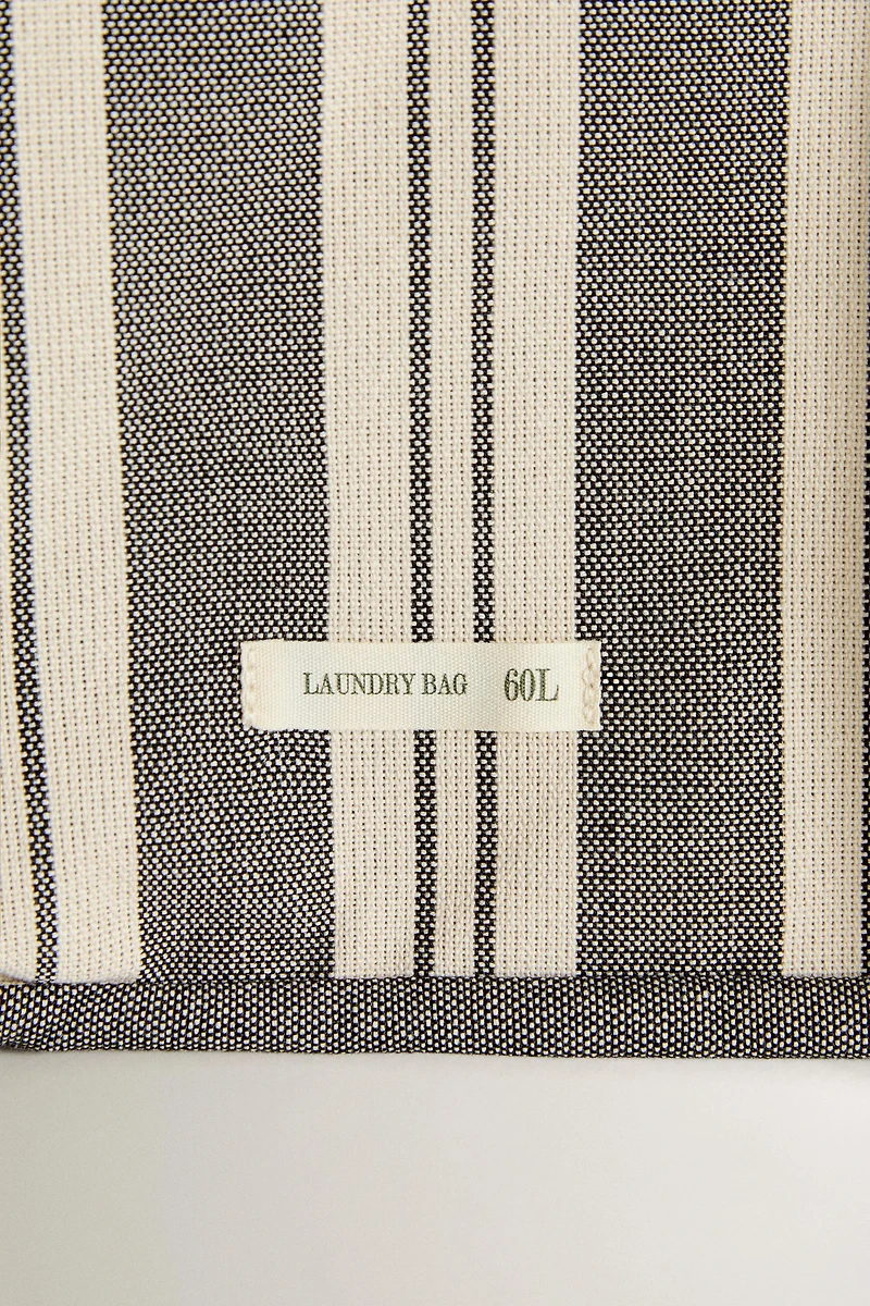STRIPED COTTON LAUNDRY BAG
