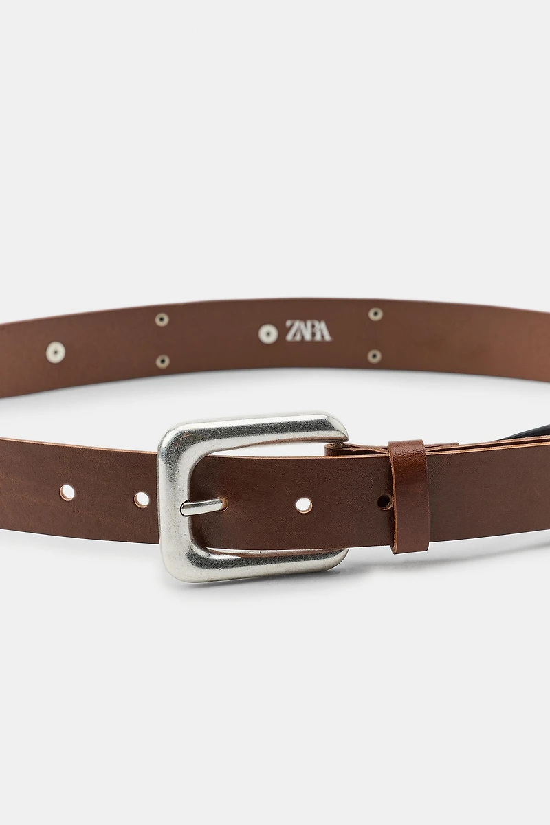 STUDDED LEATHER BELT