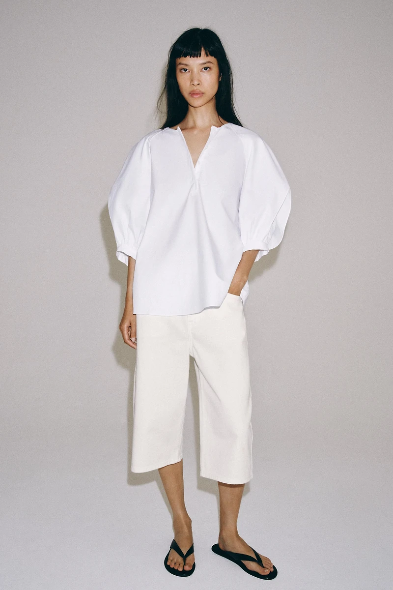 PLEATED SLEEVE SHIRT ZW COLLECTION