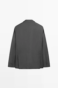 Veste de costume à rayures 100 % laine