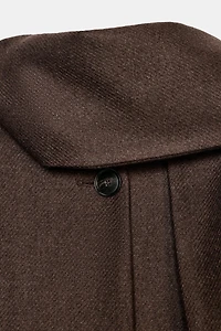 WOOL BLEND SHORT COAT WITH SCARF