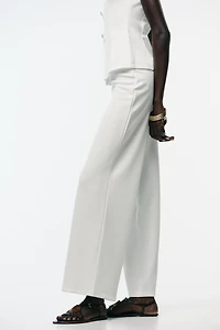 TWILL WIDE LEG PANTS