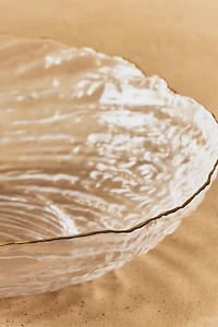 GLASS SALAD BOWL WITH A GOLDEN RIM