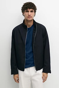 Veste à col montant en coton mélangé