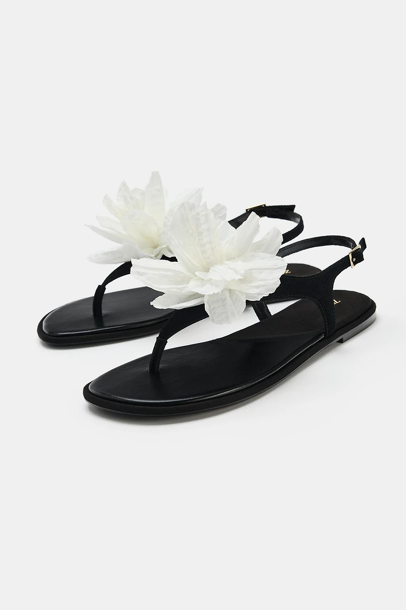 FLORAL FLAT SANDALS