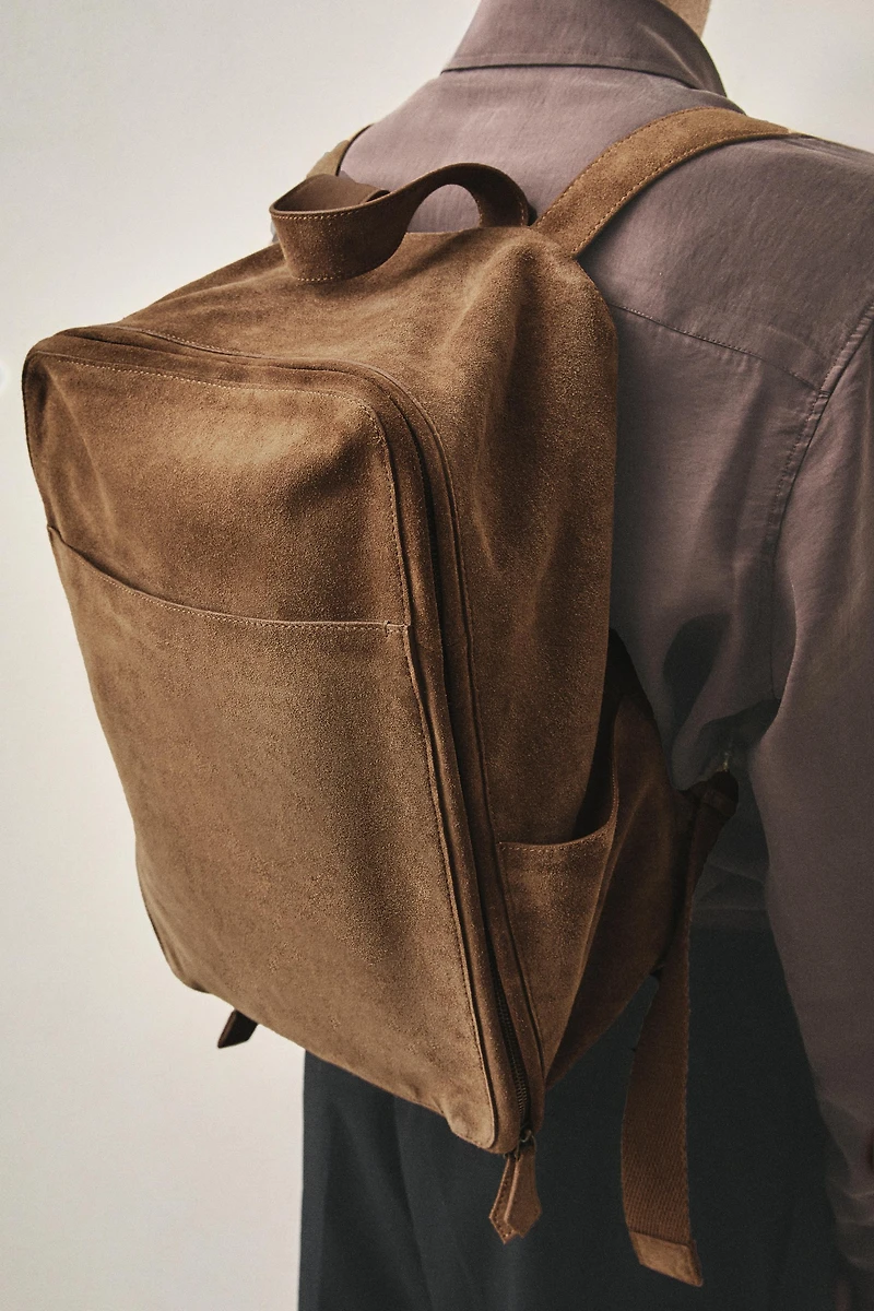 SAC À DOS CUIR CROÛTE DE CUIR