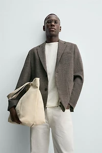 REGULAR FIT HOUNDSTOOTH BLAZER