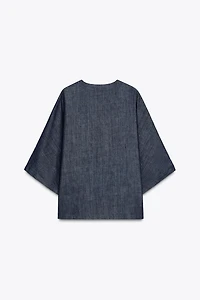 CHEMISE EN DENIM DÉCONTRACTÉE ZW COLLECTION