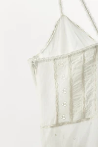 SHORT TIED RUFFLED DRESS