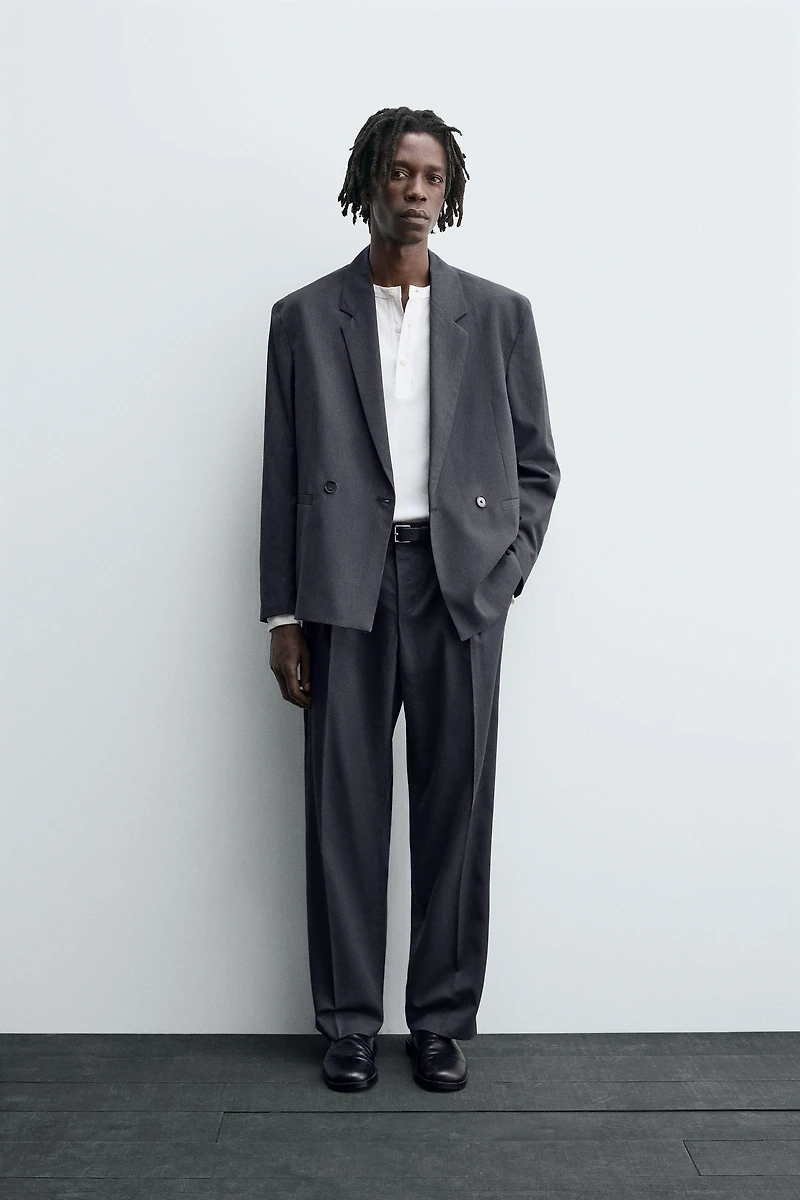 PLEATED SUIT PANTS