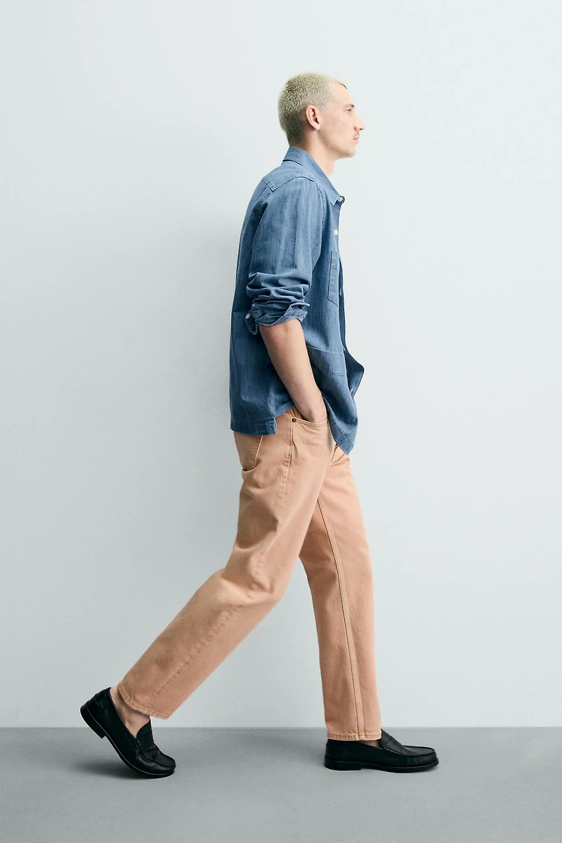 JEAN STRAIGHT FIT COULEUR DÉLAVÉE