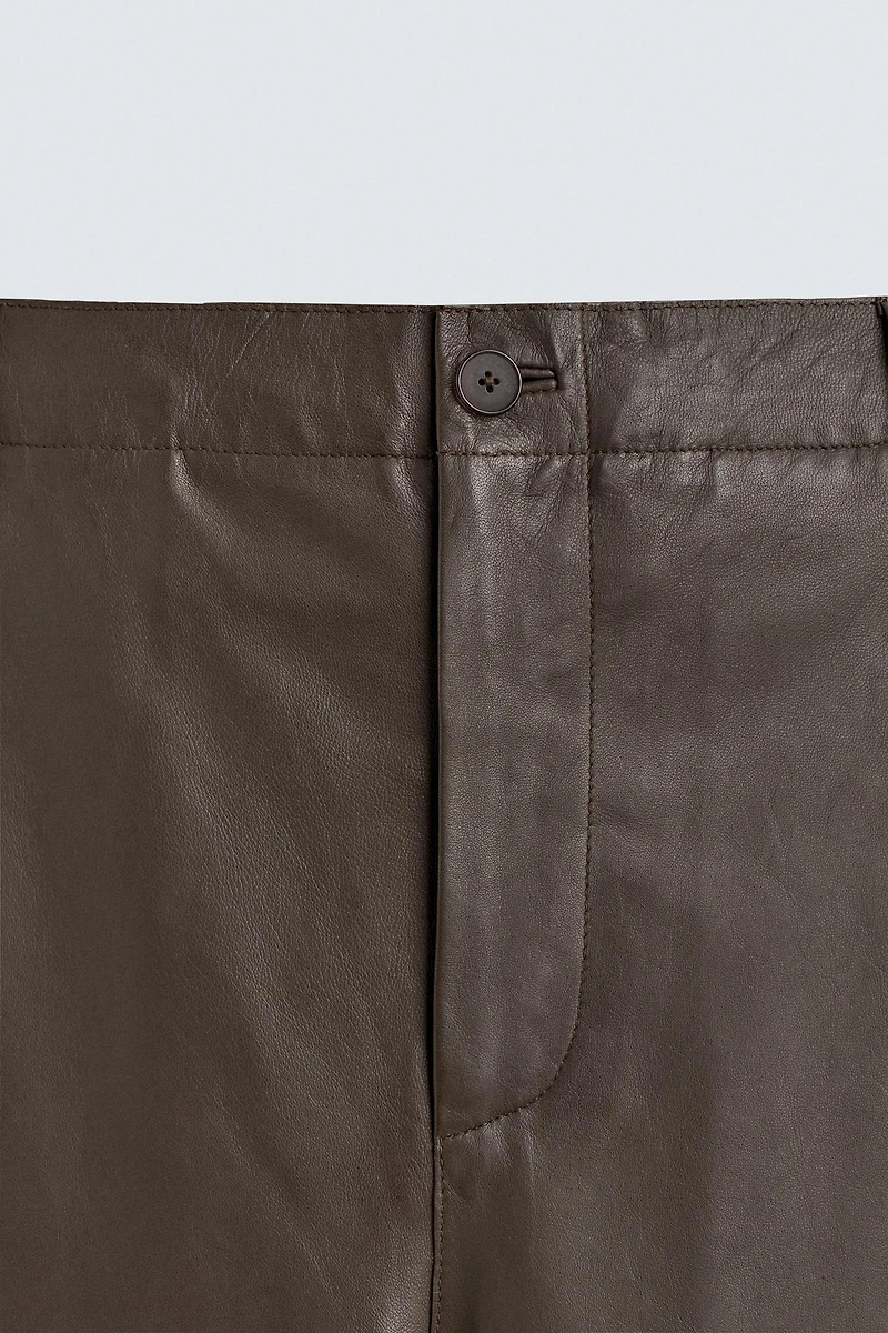 LEATHER BALLOON FIT PANTS