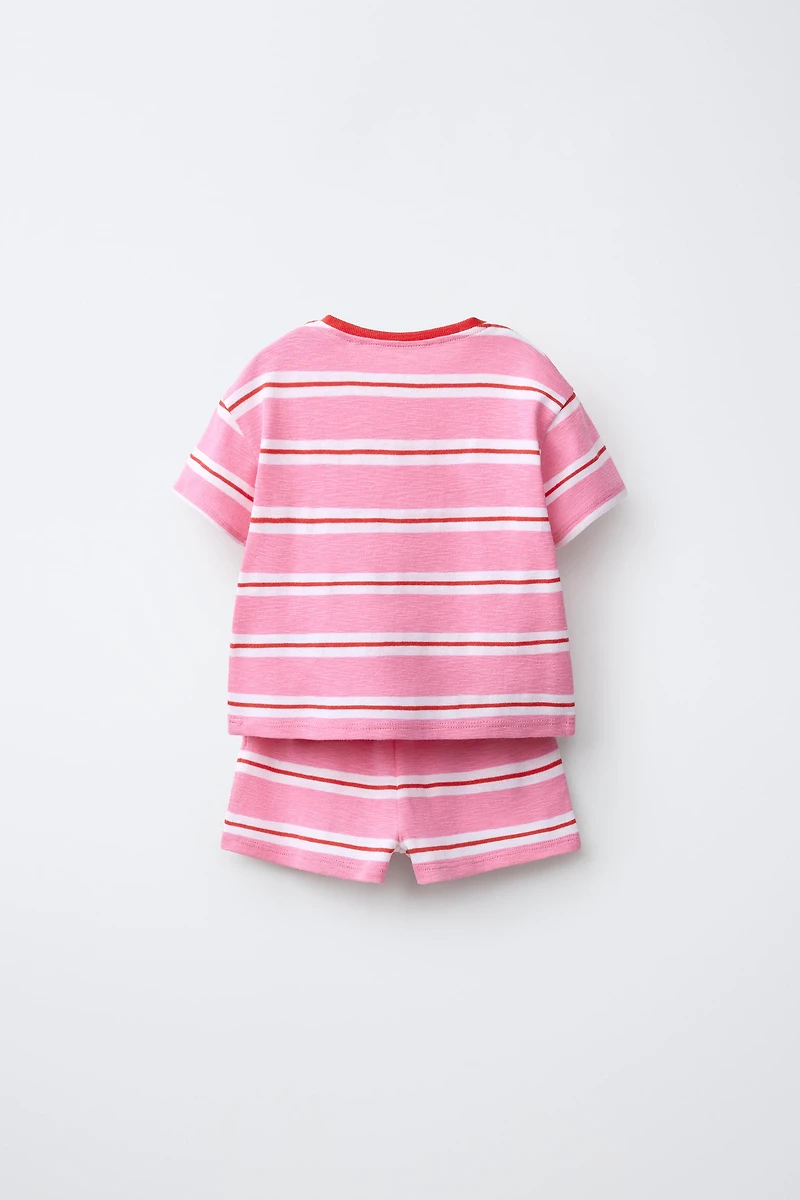 STRIPED T-SHIRT AND BERMUDA SET