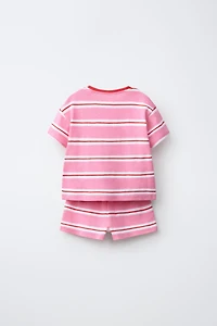 STRIPED T-SHIRT AND BERMUDA SET