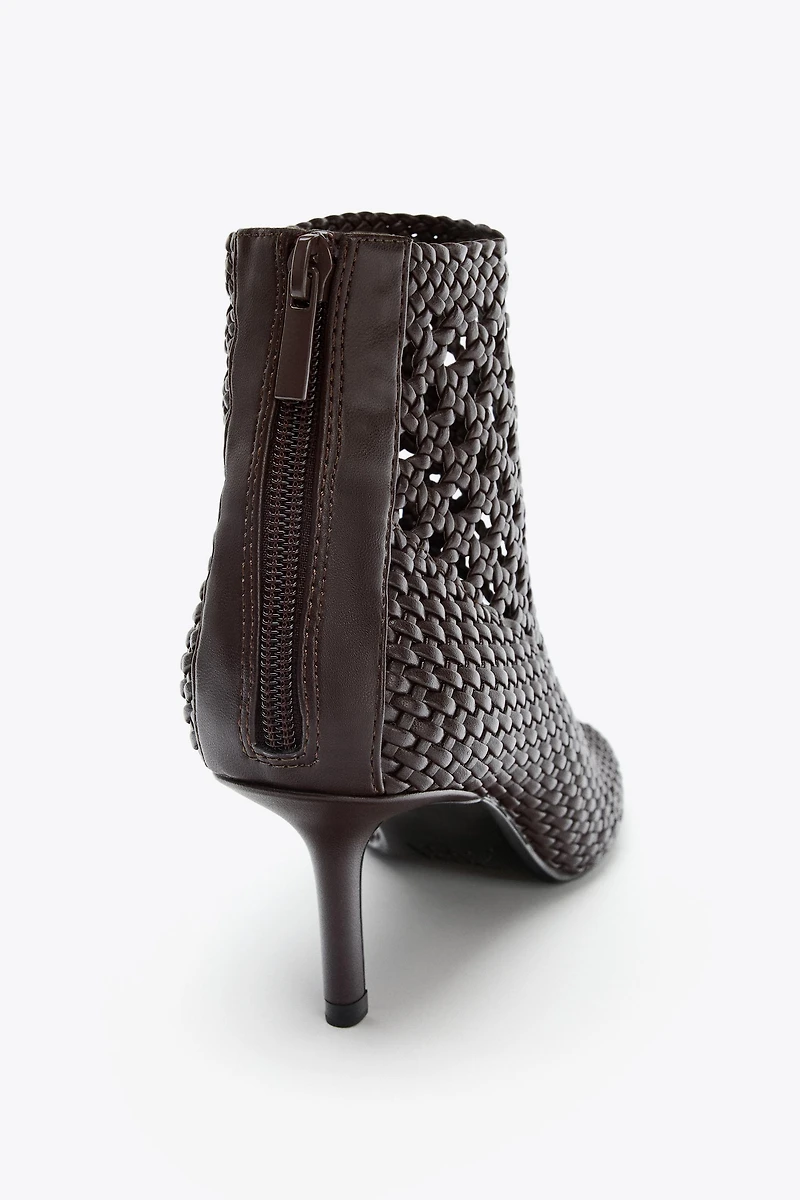 WOVEN HEELED ANKLE BOOTS