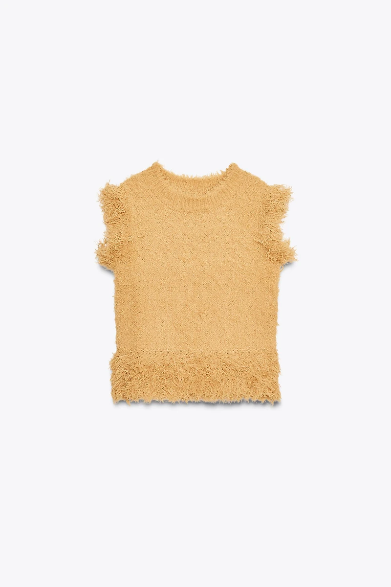 TOP EN MAILLE EFFET FOURRURE