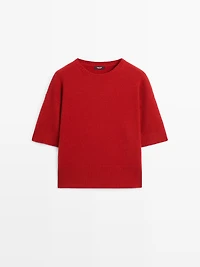 Wool blend crew neck sweater