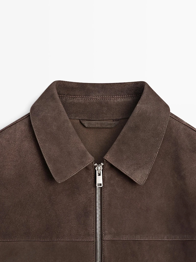 Suede leather jacket
