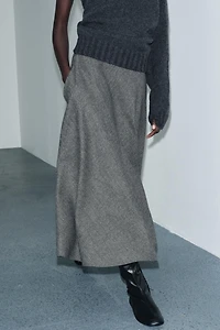 PLAID WOOL CAPE SKIRT ZW COLLECTION