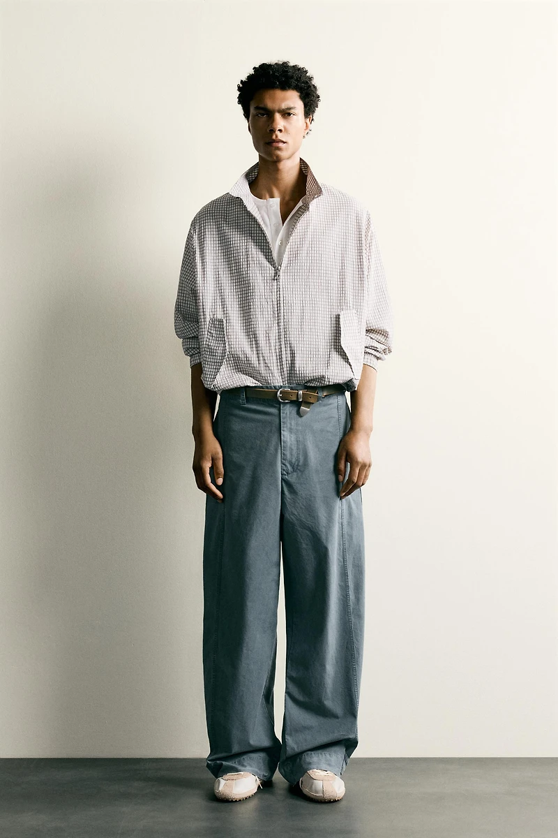 WASHED RELAXED FIT PANTS WITH TABS