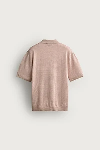STRIPED JACQUARD KNIT POLO