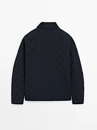 Veste matelassée col en velours côtelé