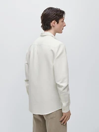 Chemise regular fit en lin mélangé