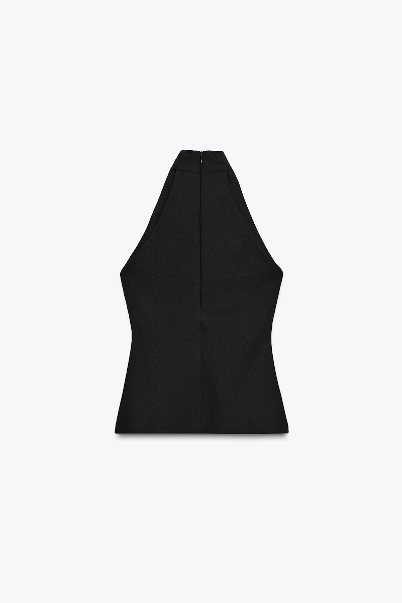 CREPE HALTER TOP