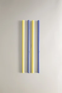 SET OF STRIPED BOROSILICATE GLASS STRAWS (SET OF 4)