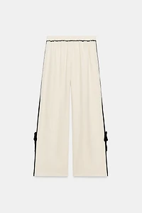 100% LINEN PIPING TROUSERS ZW COLLECTION
