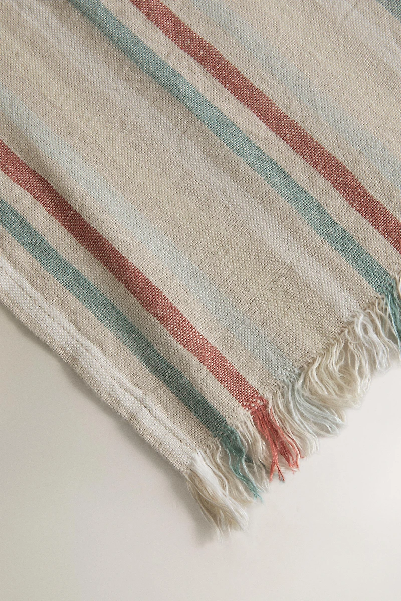 STRIPED LINEN BATH TOWEL