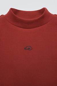 T-SHIRT CÔTELÉ BRODÉ