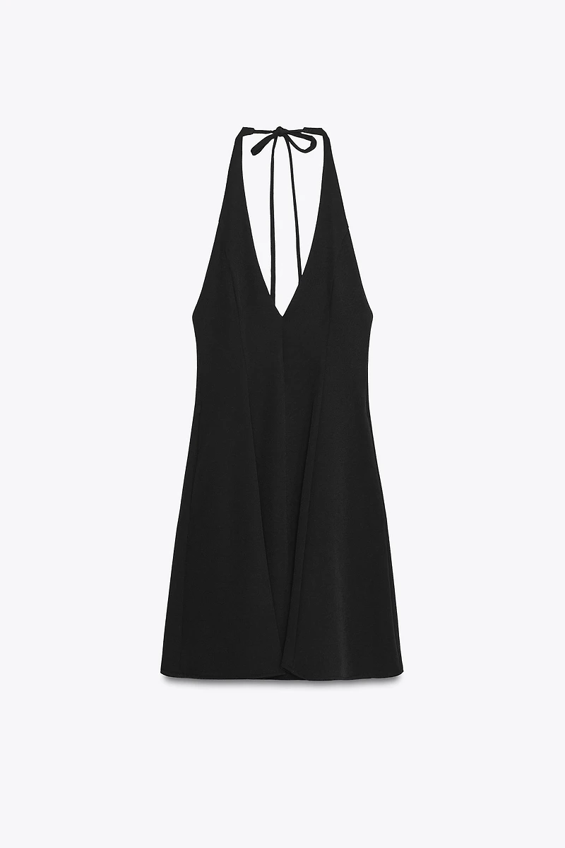 HALTER GODET SHORT DRESS