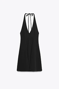 HALTER GODET SHORT DRESS