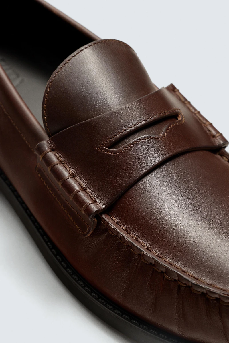LEATHER PENNY LOAFERS