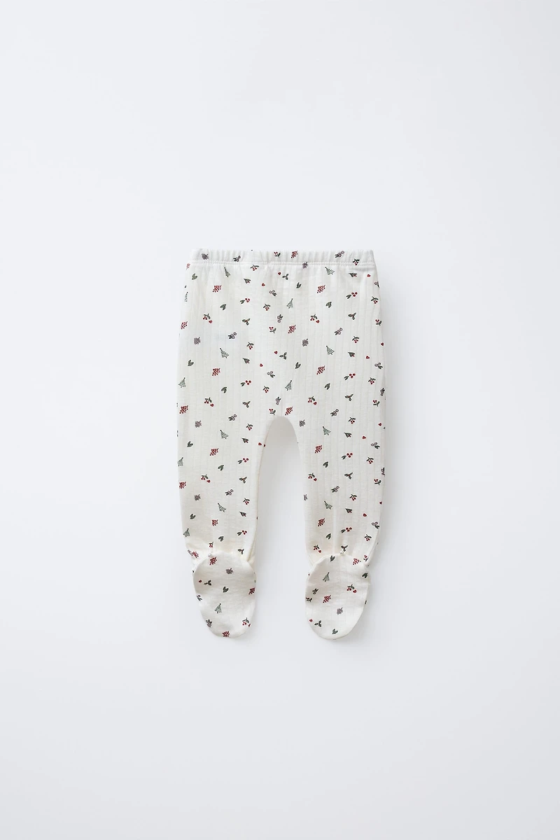 TREE PRINT FOOTED LEGGINGS