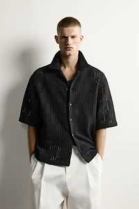 OPEN-KNIT RELAXED FIT SHIRT