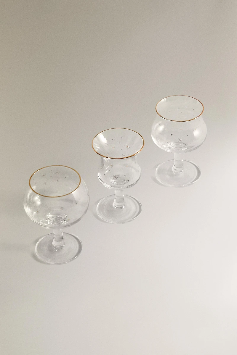 SET OF CHRISTMAS GLASS SHOT GLASSES (SET OF 3)