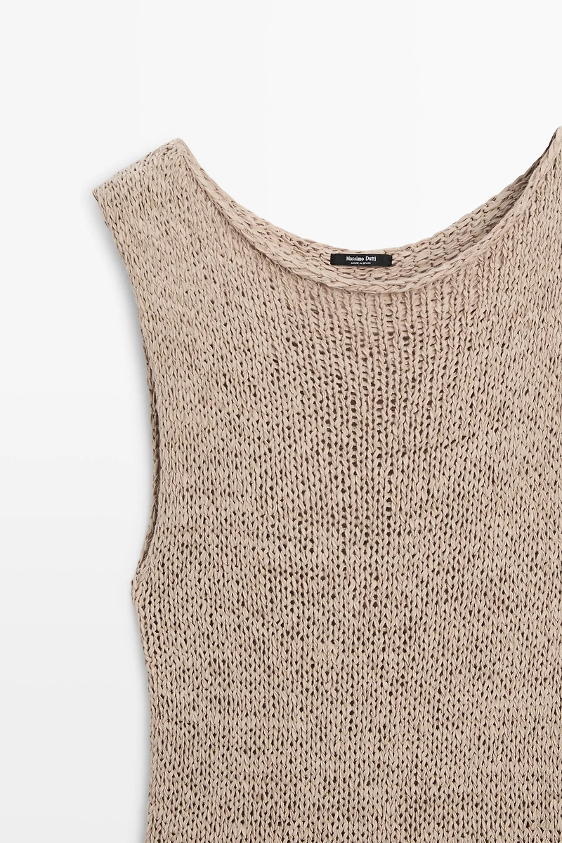 Knit cotton blend top