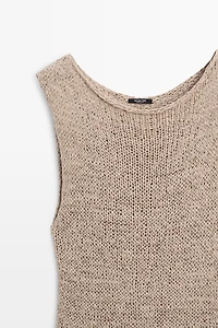 Knit cotton blend top