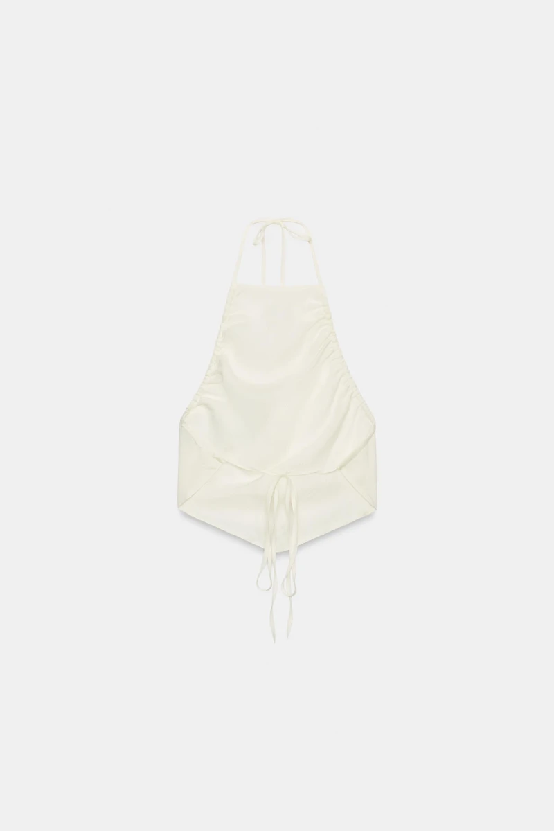 RUCHED HALTER TOP
