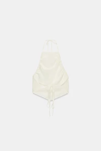 RUCHED HALTER TOP