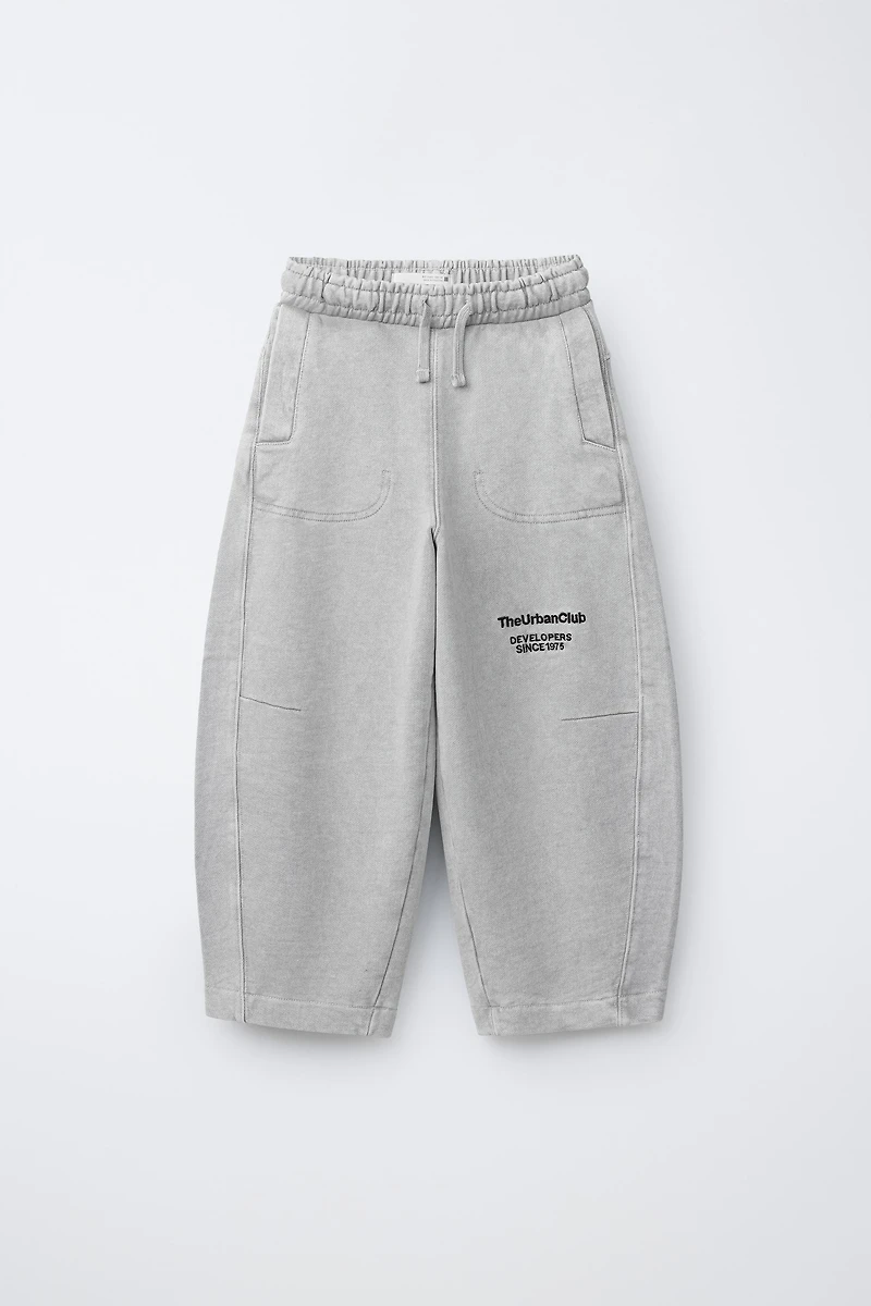 BARREL TEXT PLUSH PANTS