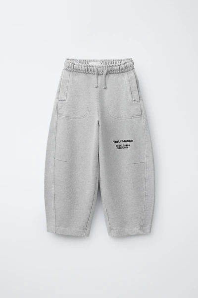 BARREL TEXT PLUSH PANTS