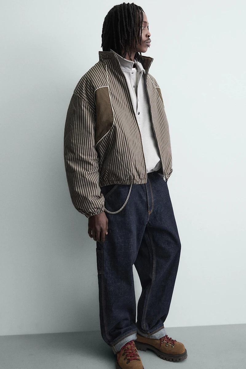 STRIPED BOXY FIT JACKET