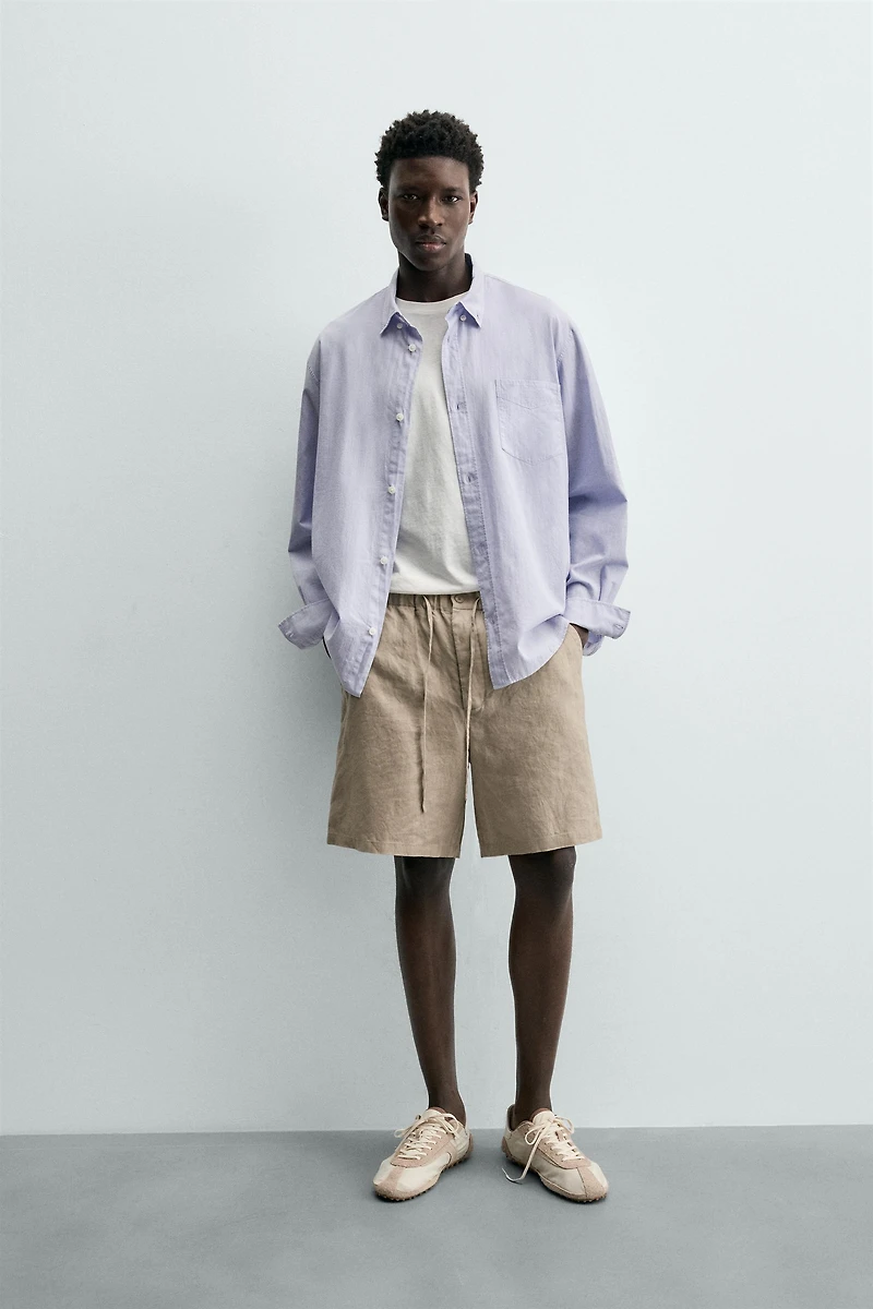 BERMUDA RELAXED FIT 100% LIN