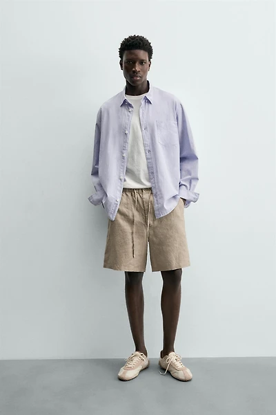 BERMUDA RELAXED FIT 100% LIN