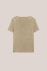 Textured short sleeve linen blend sweater - LIMITED EDITION