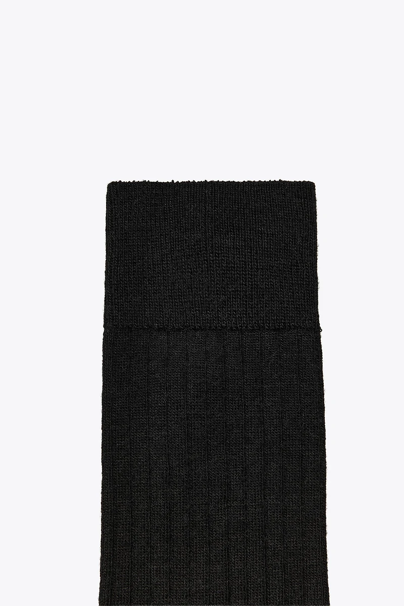 WOOL BLEND RIB SOCKS